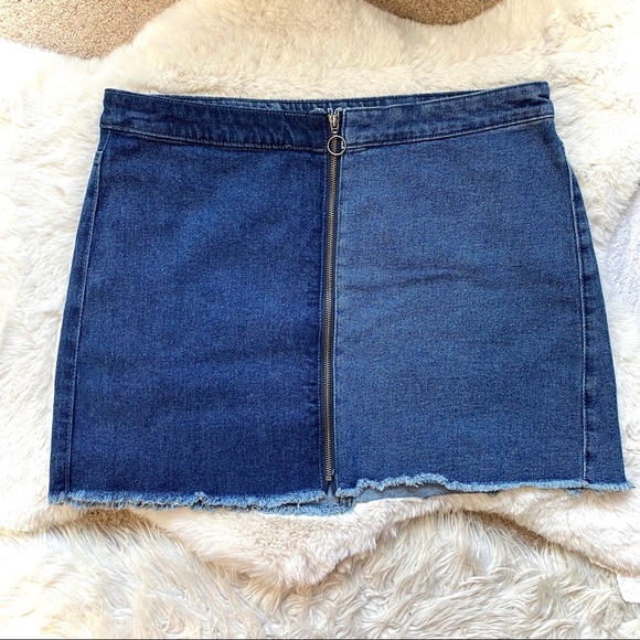 Wild Fable Two-Tone Denim Skirt - Picture 2 of 4